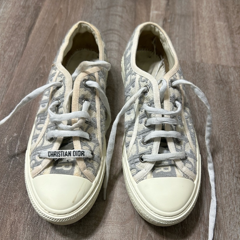 Christian Dior Gray and Cream Sneakers